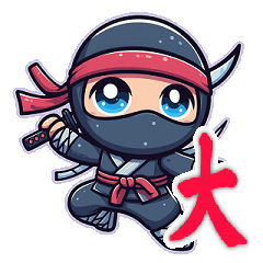 Cute Ninja Stamp Japanese Warrior BIG