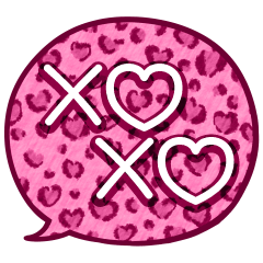 Leopard Pattern Gal Language Stamp Pink