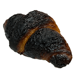 Burnt croissant sticker