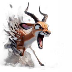 Running Antelope Expression Stickers