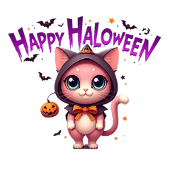 Halloween pink and purple cat costume