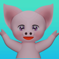 Cute 3D pig