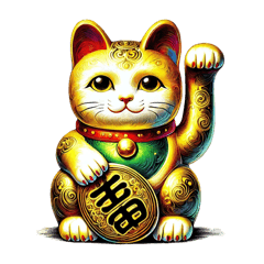 gold lucky cat very lucky