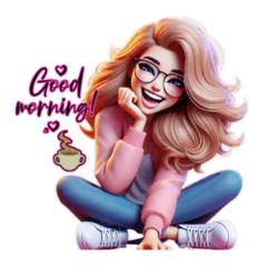 Stylish Blonde Girl Stickers