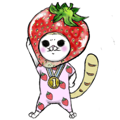 Colorful and pop fruit cat Sticker