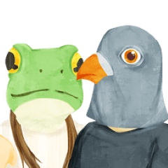 Cute Bird and Frog