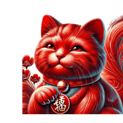 red lucky cat very lucky 3