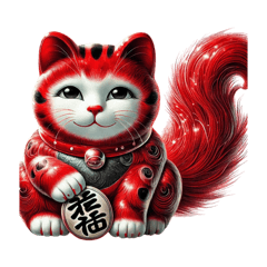 red lucky cat very lucky 4