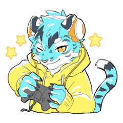 Blue tiger sticker