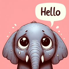 Tearful Elephant Stickers2 @SFW