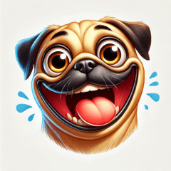 pug dog with big expression