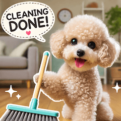 Cute Toy Poodle Chore Stickers