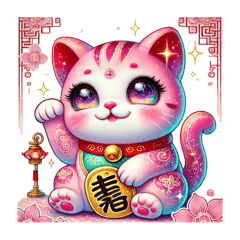 pink color lucky cat very lucky 4