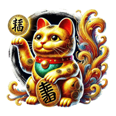 gold lucky cat very lucky 2