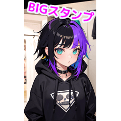 rock punk black hoodie girls