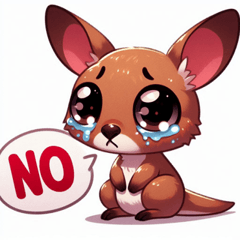 Tearful Kangaroo Stickers @SFW