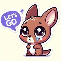 Tearful Kangaroo Stickers2 @SFW