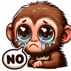 Tearful Monkey Stickers @SFW