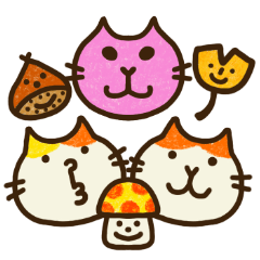 Happy cats in autumn