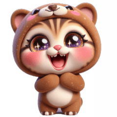 Bear Cat Cute Expression Stickers