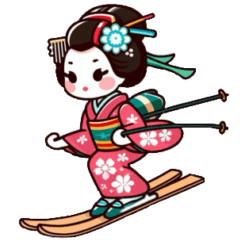 Winter Japanese Maiko Stamp