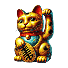 gold lucky cat very lucky 5