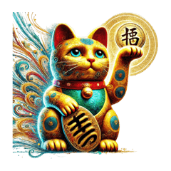 gold lucky cat very lucky 8