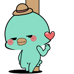 Green Bird With Hat : Effect stickers – LINE stickers | LINE STORE