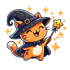 Cat wizard cute