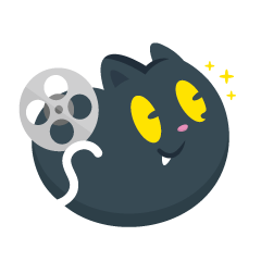 Black cat sticker by CONECO FILM