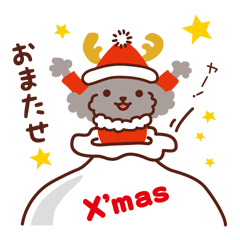 Toy Poodle_X'mas & New year sticker