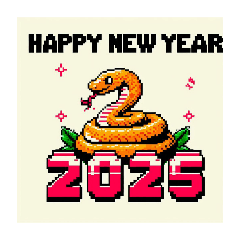 Happy New Year, 2025, Snake