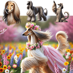 Elegant Afghan Hound Elena's Daily Life