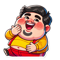 Chubby Comic Uncle Stickers