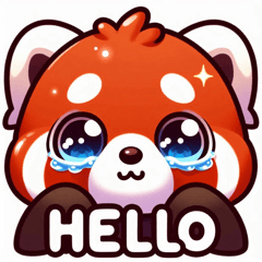 Emotional Red Panda Stickers@SFW