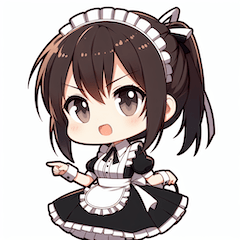 Maid girl with various expressions.