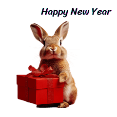 Rabbit wishes a happy new year