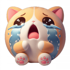 Ball cat I cried, you have to comfort me