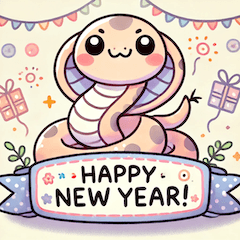 Cute Snake New Year Stickers