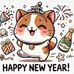 New Year Fun with Munchkin Cat