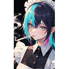 Cigarette girl in maid uniform