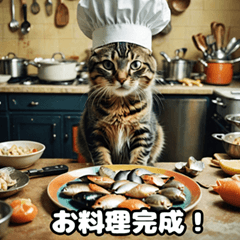 Cat Chef Cooking