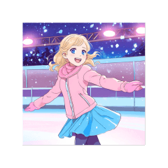 Notext*animation*WinterSports Cute Girls