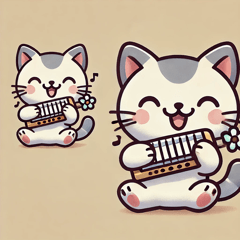 Harmonica Cat Expressions