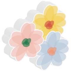 Flowers, butterflies, and pastels (3D)