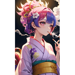 Cigarette girl in yukata