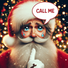 Tearful Santa Claus Stickers2 @SFW