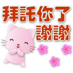 Cute pink cat-  practical for daily life