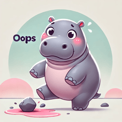 Clumsy Hippo Sticker Set@SFW