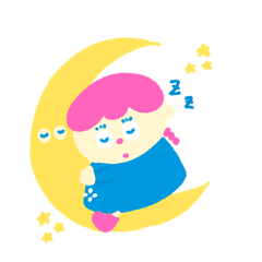 Cute girl sticker Blue pink